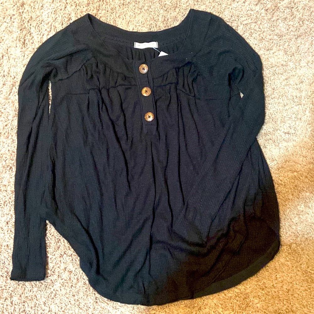 Thermal Henley baby doll top